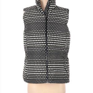 Talbots Polka Dot Full Zip Quilted Vest Jacket